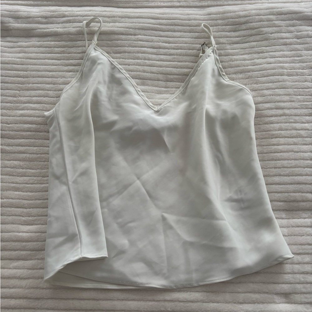 brandy melville white satin cami top